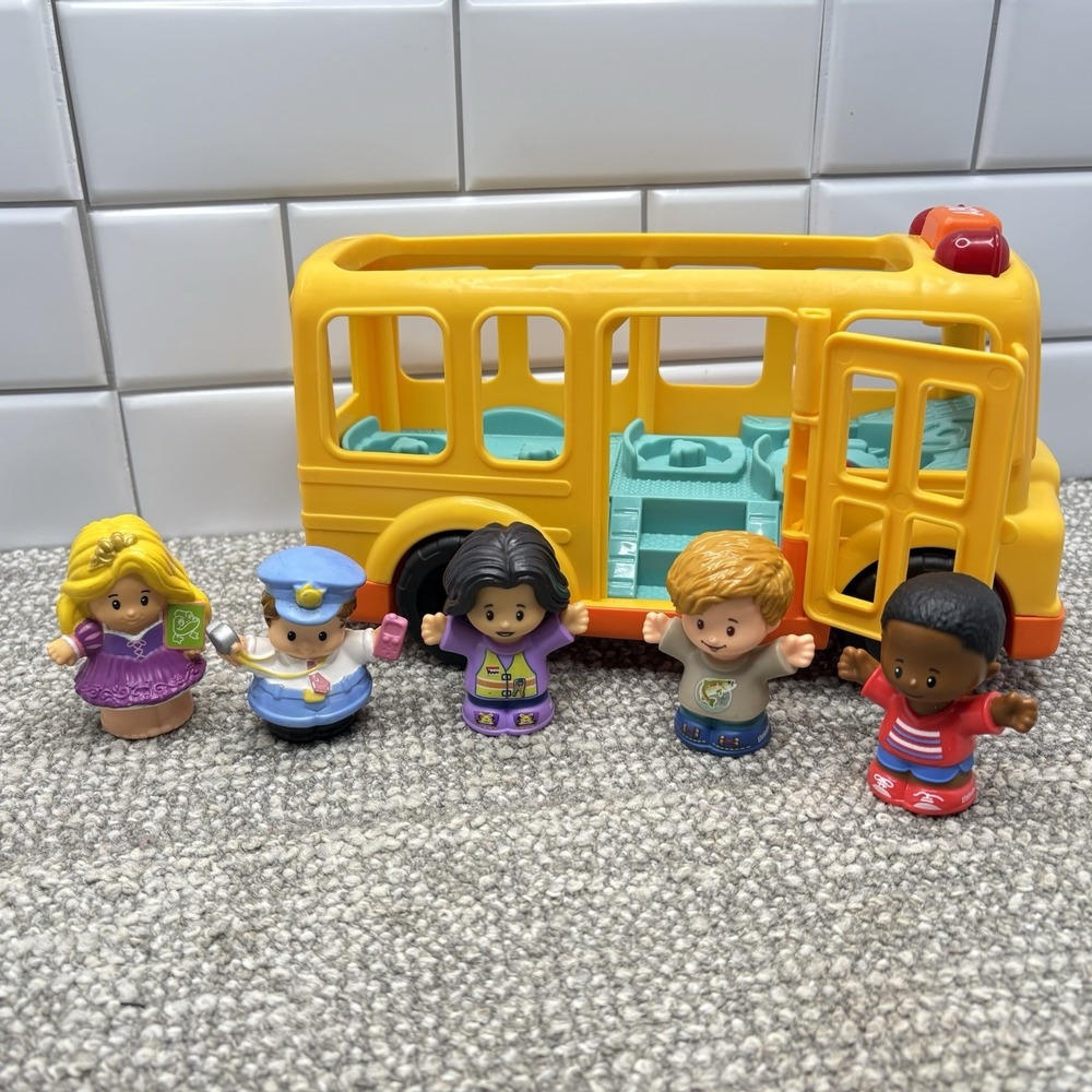 Fisher Price Little People Bus W Figures Tested Works Plays Music Lights Up
